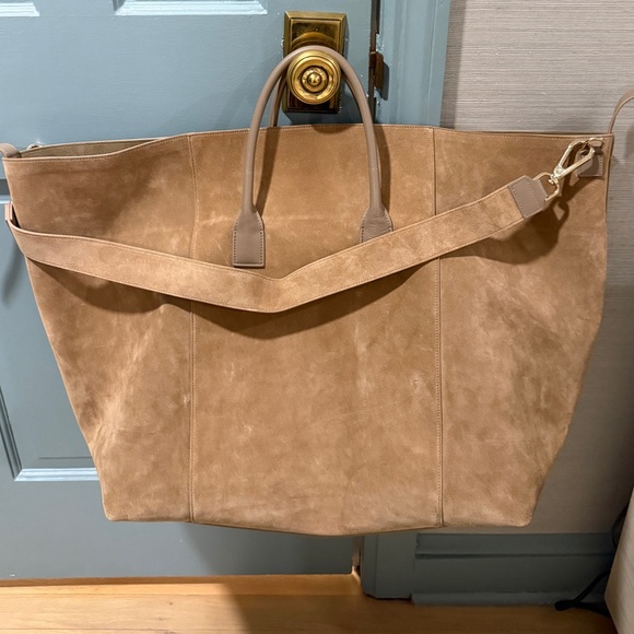 Aerin Suede Oversized Weekender Bag - Picture 4 of 13